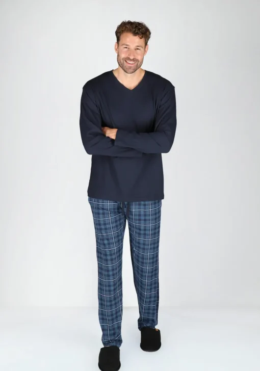 Ceceba pyjama of lounge T-shirt, lange mouw, blauw