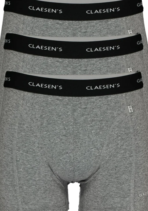 Claesen's Basics boxers (3-pack), heren boxers lang, grijs