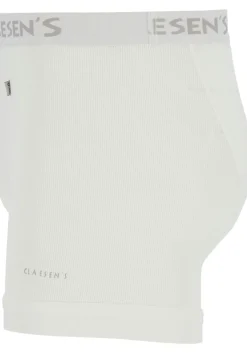 Claesen's Basics boxers (2-pack), retro rib heren boxers met gulp, wit