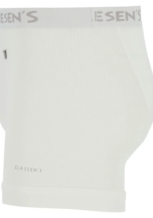 Claesen's Basics boxers (2-pack), retro rib heren boxers met gulp, wit