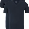 Claesen's Basics T-shirts (2-pack), heren T-shirts V-hals, blauw