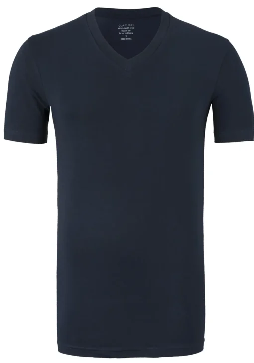Claesen's Basics T-shirts (2-pack), heren T-shirts V-hals, blauw