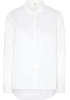 ETERNA 1863 dames blouse A-lijn, twill satijnbinding, wit
