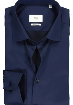 ETERNA 1863 modern fit premium overhemd, 2-ply twill heren overhemd, donkerblauw