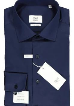 ETERNA 1863 modern fit premium overhemd, 2-ply twill heren overhemd, donkerblauw