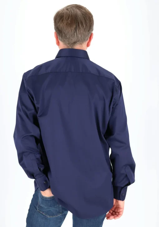 ETERNA 1863 modern fit premium overhemd, 2-ply twill heren overhemd, donkerblauw