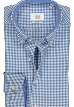 ETERNA 1863 slim fit casual Soft tailoring overhemd, twill heren overhemd, geruit