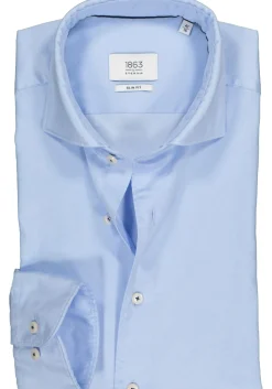 ETERNA 1863 slim fit casual Soft tailoring overhemd, twill heren overhemd, lichtblauw