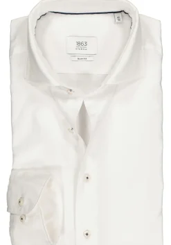 ETERNA 1863 slim fit casual Soft tailoring overhemd, twill heren overhemd, wit