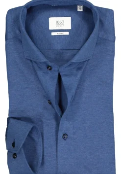 ETERNA 1863 slim fit casual Soft tailoring overhemd, jersey heren overhemd, jeansblauw