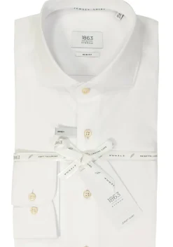 ETERNA 1863 slim fit casual Soft tailoring overhemd, jersey heren overhemd, wit