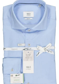 ETERNA 1863 slim fit casual Soft tailoring overhemd, twill heren overhemd, lichtblauw