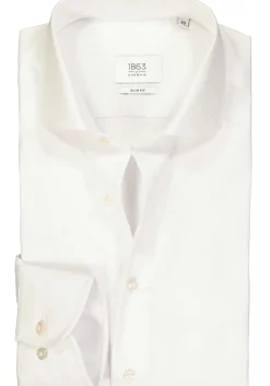 ETERNA 1863 slim fit premium overhemd, 2-ply twill heren overhemd, wit