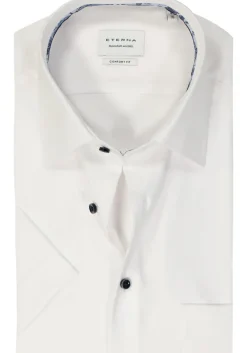 ETERNA comfort fit overhemd korte mouw, Oxford, wit