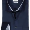 ETERNA comfort fit overhemd, popeline, donkerblauw (contrast)