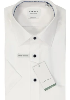 ETERNA comfort fit overhemd korte mouw, Oxford, wit