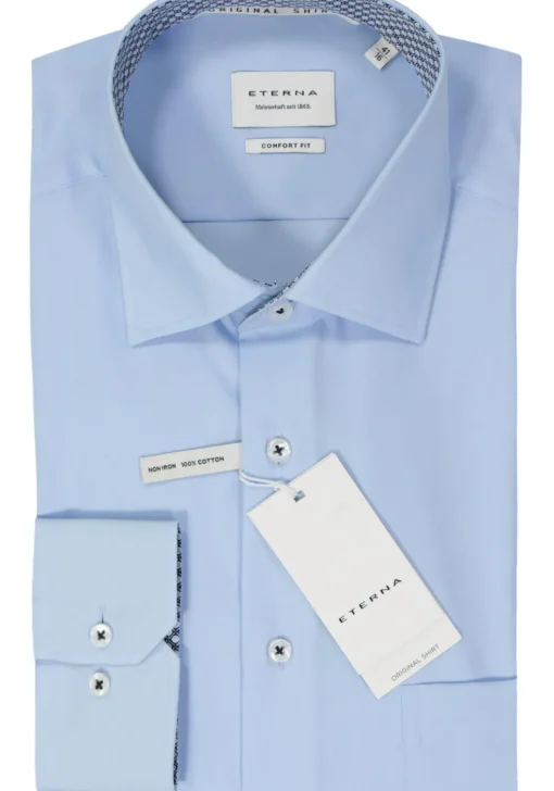 ETERNA comfort fit overhemd, popeline, lichtblauw