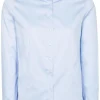 ETERNA dames blouse modern classic, stretch satijnbinding, lichtblauw