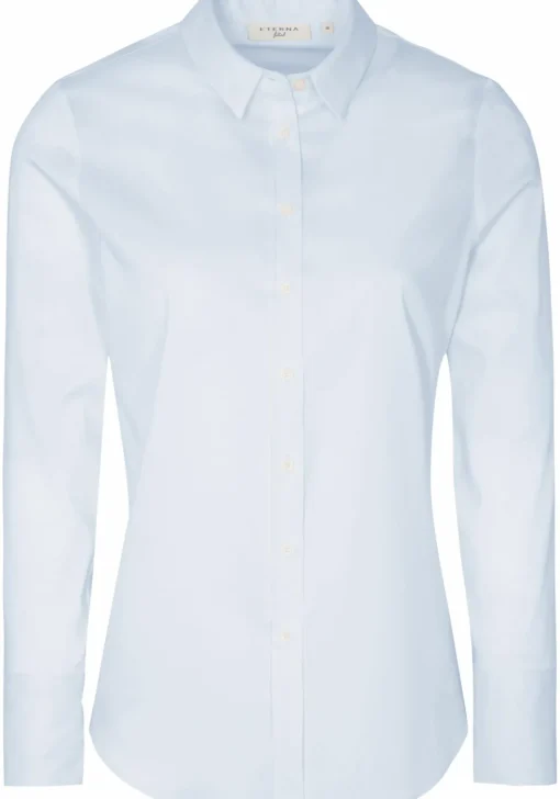 ETERNA dames blouse slim fit, stretch performance shirt, lichtblauw