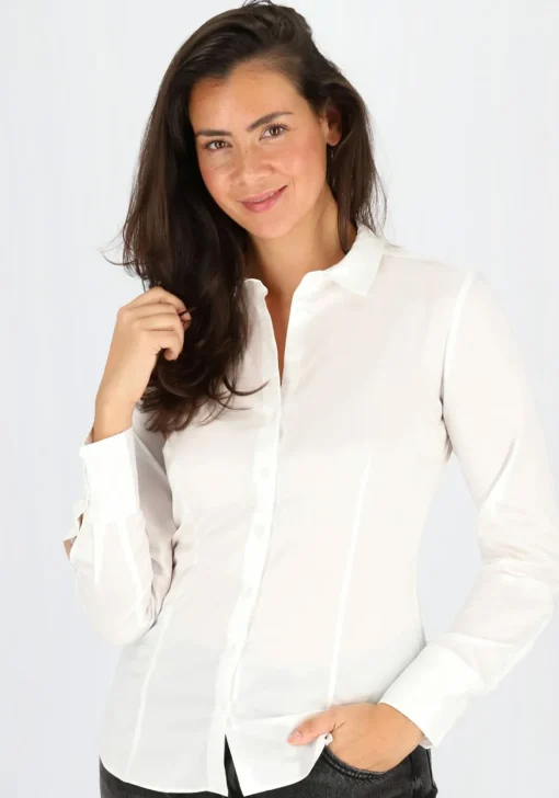 ETERNA dames blouse slim fit, wit