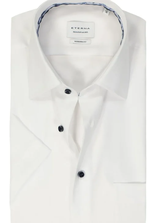 ETERNA modern fit overhemd korte mouw, Oxford, wit