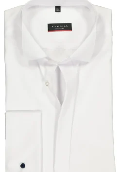 ETERNA modern fit overhemd, dubbele manchet, niet doorschijnend twill heren overhemd, wit