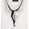 ETERNA modern fit overhemd, korte mouw, heren overhemd fijn Oxford, wit (blauw gestipt contrast)