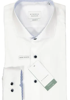 ETERNA modern fit overhemd, popeline, wit (contrast)