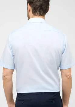 ETERNA modern fit overhemd korte mouw, popeline, lichtblauw