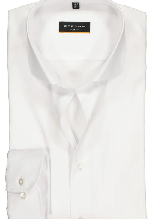 ETERNA slim fit overhemd, niet doorschijnend twill heren overhemd, wit