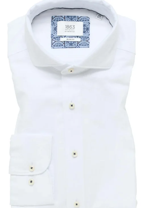 ETERNA slim fit overhemd, twill, wit