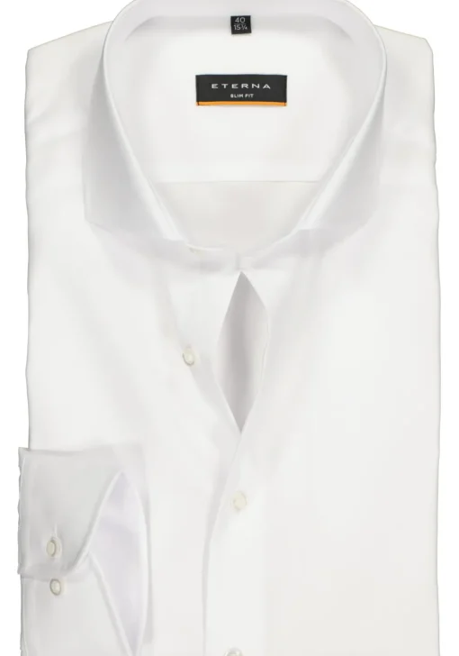 ETERNA slim fit overhemd, poplin heren overhemd, wit