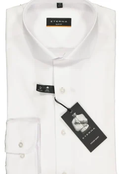 ETERNA slim fit overhemd, niet doorschijnend twill heren overhemd, wit