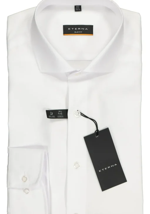 ETERNA slim fit overhemd, poplin heren overhemd, wit