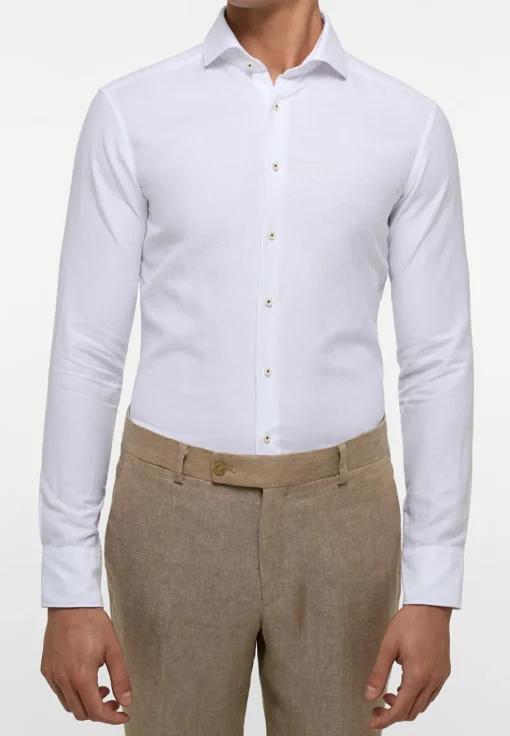 ETERNA slim fit overhemd, twill, wit
