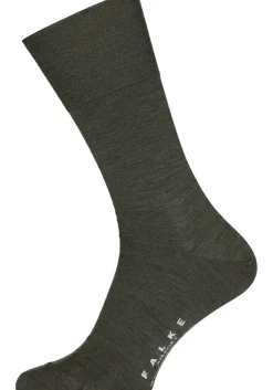 FALKE Airport herensokken, donkergroen melange (dark green melange)