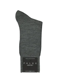FALKE Airport herensokken, grijs (dark grey)