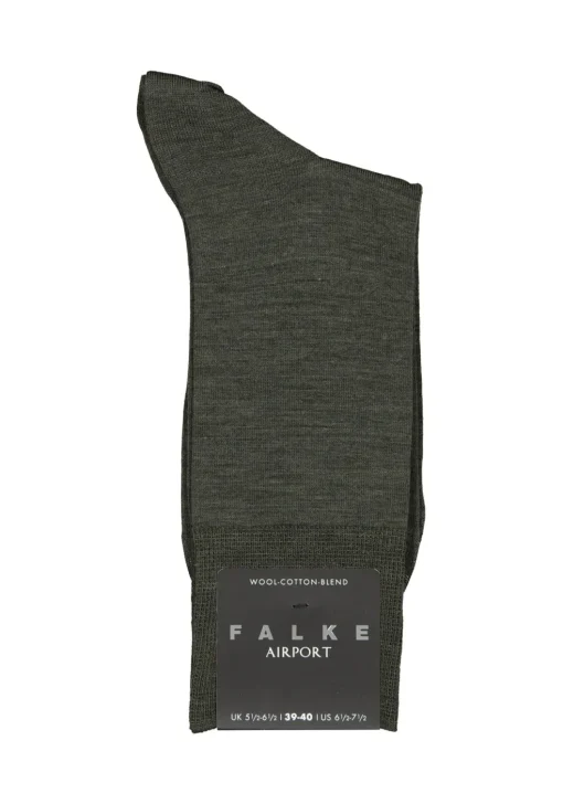 FALKE Airport herensokken, donkergroen melange (dark green melange)