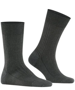 FALKE Bristol Pure Heren herensokken, antraciet (anthra.mel)