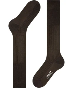 FALKE Bristol Pure heren kniekousen, bruin (brown)