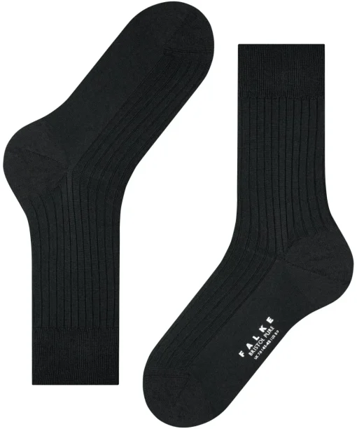 FALKE Bristol Pure Heren herensokken, zwart (black)
