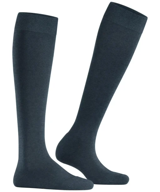FALKE ClimaWool dames kniekousen, donkerblauw (navy mel.)