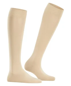 FALKE Cotton Touch dames kniekousen, creme (cream)