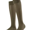 FALKE Cotton Touch dames kniekousen, olijfgroen (military)