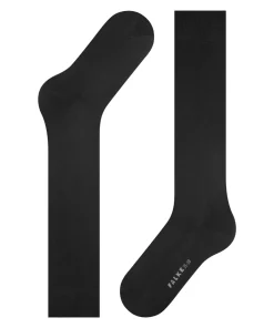 FALKE Cotton Touch dames kniekousen, zwart (black)