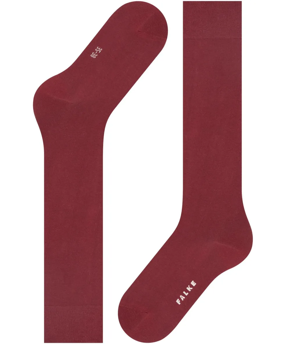 FALKE Cotton Touch dames kniekousen, donkerrood (barolo)