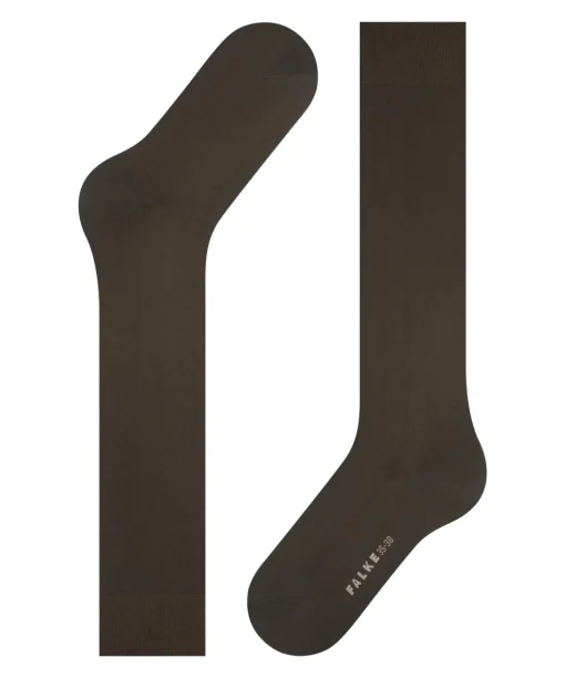 FALKE Cotton Touch dames kniekousen, bruin (dark brown)