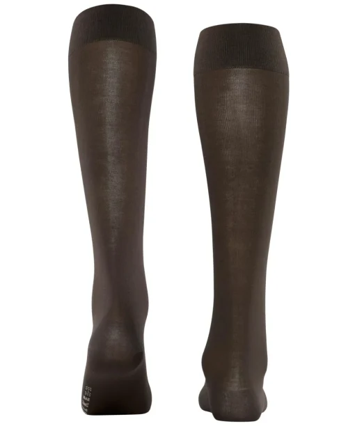 FALKE Cotton Touch dames kniekousen, bruin (dark brown)