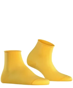 FALKE Cotton Touch damessokken kort, geel (mustard)
