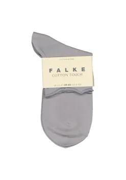 FALKE Cotton Touch korte damessokken, katoen, zilvergrijs (silver)